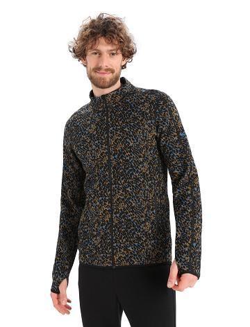 Pánské Mikiny S Kapucí Icebreaker Merino Elemental Long Sleeve Zip Lichen Černé | CZ 1701TCEV